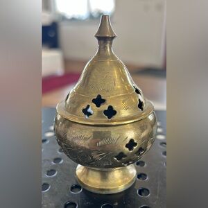 vintage brass incense holder